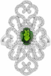  Ezüst Gyűrű Króm Diopsziddal és Fehér Topázzal, PCY11063/59