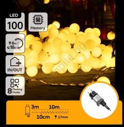 Aigostar - LED външна декоративна гирлянда 100xLED/3, 6W/230V/8 функции 10m IP44 топла бяла (AI2176)
