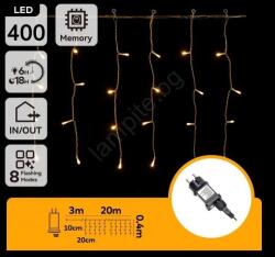 Aigostar - LED външна коледна гирлянда 400xLED/6W/230V/8 функции 20x0, 4m IP44 топла бяла (AI2170)
