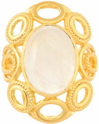  Arannyal Bevont Ezüst Gyűrű Szivárvány Holdkővel, PCY9420/57