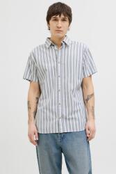 JACK & JONES Jack & Jones, Kényelmes fazonú csíkos pamuting, Fehér, Púderkék, M (12269135-ENSIGN-BLUE-M)