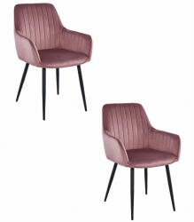  SOLDEN szék - rózsaszín bársony / 2 db fekete láb