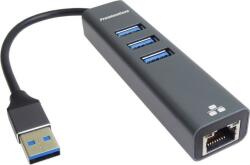 PremiumCord KUETHERNET7 USB 3.0 UTP Átalakító 1000Mbps 3x USB-A fehér (kuethernet7) (kuethernet7)