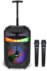 Bontempi karaoke szett Vezeték nélküli hangszóró kerekeken 2 vezeték nélküli mikrofonnal, RGB (491070)