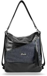 ZELLIA Női Válltáska/Hátizsáká Alakítható Zlb330 Fekete-Grafit - Groove - (ZLK-zlb330-59531302)