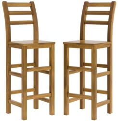 Casaria Scaune de bar OSLO cu spătare, 2 buc. , 40x36x110cm, maro natural