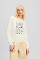 KARL LAGERFELD pamut melegítőfelső bézs, női, nyomott mintás, A2W20057 - bézs M