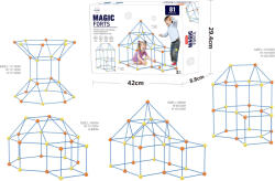 Mamido Magic forts Nagy szívószálak és csatlakozók építőkocka 81 darab (S-BEZ-021)