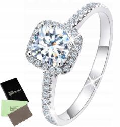 Mennica Bydgoska Ródiumozott Ezüst Gyűrű Cirkónia Eljegyzési Gyűrű Elegáns Ezüst 925 (Biżuteria dla dziewczyny żony córki mamy)