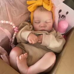  19 inch-es szilikon test Reborn Doll lány játékbaba