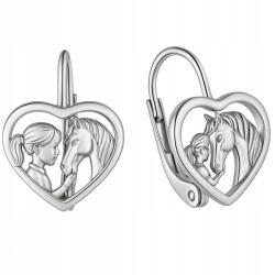 Mennica Bydgoska Ezüst fülbevaló lovacska szív kislánynak ezüst minta 925 angol (Kolczyki dla dziewczynki dziecka dzieci córki)