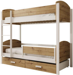 ADRK Gyerek emeletes ágy Jori leesésgátlóval 200x90 matraccal - smartbutor