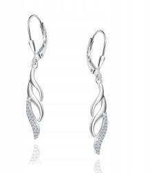 Mennica Bydgoska Ezüst fülbevaló ezüst hosszú lógós fülbevaló ródiumozott ezüst eredeti (biżuteria dla dziewczyny żony córki mamy)