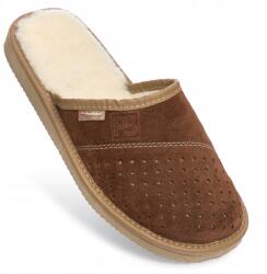 PanSzew Férfi Bőr Papucs Meleg Bélelt Hegyi Stílusú 40-46 PanSzew (Kapcie Męskie Ciepłe Pantofle Skórzane 4)