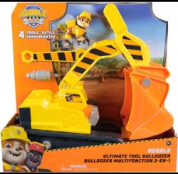 Spin Master Set figurina si vehicul Paw Patrol - Rubble Crew, Rubble cu buldozer (681147071599) - aguu Figurina