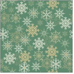 Ambiente Karácsonyi hópelyhes szalvéta - zöld - Snowflakes all over green (VR-33320229)