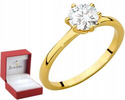 ZŁOCISTO Arany Gyűrű Laboratóriumi Gyémánttal Minta 585 14K Gravírozás (DLA DZIEWCZYNY NARZECZONEJ)