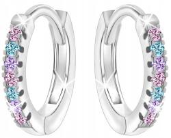 Mennica Bydgoska Ezüst fülbevaló kislánynak karika cirkónia színes ezüst 925 (S72/7)