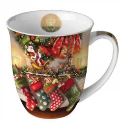 Ambiente Karácsonyi porcelán bögre 400ml Hanging stocking