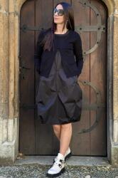  ROCHIE TRICOT MIDI COMBINATA CU FAS VOGUE NEGRU TALIE UNICA Negru
