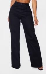 Prettylittlething Pretty Fekete Farmer Széles Szárú Eu 34-ES