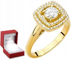 ZŁOCISTO Arany Gyűrű Gyémántokkal 585 Gravírozás Ajándék (biżuteria na urodziny imieniny rocznicę) - allegro - 816 430 Ft