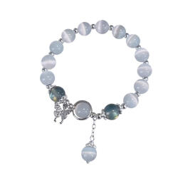 Kincsecske Kollekció Pillangós fehér üveggyöngy karkötő