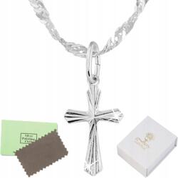 Mennica Bydgoska Ezüst Lánc Nyaklánc Kereszt Áldozás Keresztelő Ezüst 925 Gyermek (NASZYJNIK SREBRNY KRZYŻ KOMUNIA CHRZEST)