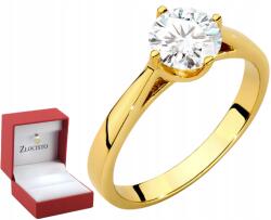 ZŁOCISTO Arany Gyűrű Laboratóriumi Gyémánttal 14K Elegáns Luxus Ajándék (DLA DZIEWCZYNY NARZECZONEJ)
