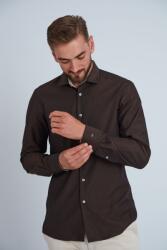 FRONTERA Camasa premium barbati, bumbac, slim fit - FRONTERA - maro cu bezati (Culoare: Maro, Marime: 44) (22718)
