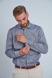 FRONTERA Camasa premium barbati, 100% bumbac, regular fit - FRONTERA - gri cu bezati (Culoare: Gri, Marime: 42) (22802)
