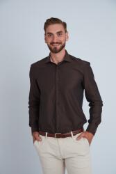 FRONTERA Camasa premium barbati, bumbac, regular fit - FRONTERA - maro cu bezati (Culoare: Maro, Marime: 40) (22816)