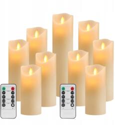 Yiwer Lángmentes Led Gyertyák 9 Db Viasz Távirányító 10 Gomb Halloween Időzítő (9388296017737)