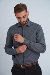 FRONTERA Camasa premium barbati, 100% bumbac, slim fit - FRONTERA - gri inchis cu bezati (Culoare: Gri, Marime: 38) (22710)