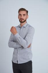 FRONTERA Camasa premium barbati, 100% bumbac, slim fit - FRONTERA - gri deschis cu bezati (Culoare: Gri, Marime: 38) (22705)