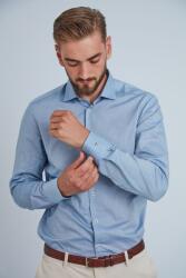 FRONTERA Camasa premium barbati, bumbac, slim fit - FRONTERA - bleu oxford cu bezati (Culoare: Albastru, Marime: 38) (22690)