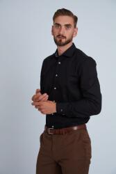 FRONTERA Camasa premium barbati, 100% bumbac, slim fit - FRONTERA - negru dungi cu bezati (Culoare: Negru, Marime: 44) (22743)