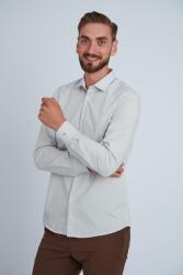 FRONTERA Camasa premium barbati, 100% bumbac, regular fit - FRONTERA - gri deschis cu bezati (Culoare: Gri, Marime: 40) (NX-7401)