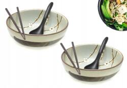 Red Samurai 2 db-os tál szett kanállal és pálcikákkal Ramen Soshun 20 cm (6051025)