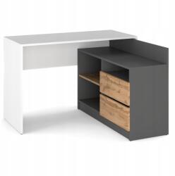 ULWE Sarok íróasztal és komód szett 120x50 fehér matt mix antracit K1+B1 Tágas (B1 BP BM+K1 A/W)