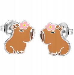 Mennica Bydgoska Ezüst fülbevaló kapibara csavaros kislánynak gyerekeknek ezüst 925 (BIŻUTERIA dla Dzieci dziecka córki wnuczki)