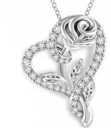 Mennica Bydgoska Ezüst nyaklánc női lánc szív medállal, rózsa ezüst 925 (naszyjnik dla dziewczyny żony córki mamy)