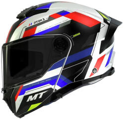 MT Helmets Atom 2 SV White/Blue/Red Gloss Cască Moto Flip-Up ECE 22.06 1650gr cu Sunvisor MTH000KRA477 (MTH000KRA477)