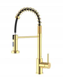 ANW HOME Elegáns Arany konyhai csaptelep Anw Home, kihúzható kifolyócső (Bateria)