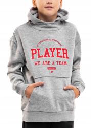 4F gyerek kapucnis melegítő pulóver sportos kényelmes 128-es méret (HJZ22-JBLM006-27M)