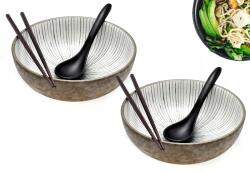 Red Samurai 2 db-os tál szett kanállal és pálcikákkal Shima 20 cm (6703010)