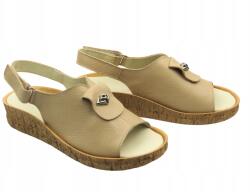 Helios Női Szandál Helios Kényelem 140 Ecru II Természetes Bőr Tépőzáras Pánt (140.131) - allegro - 21 245 Ft