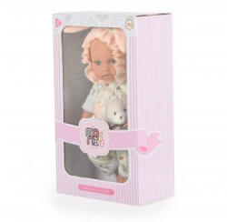 Moni JÁTÉKBABA 30cm újszülött nyusziruhában kisnyuszival SZÜRKE (111798)