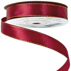 Valex Decor Szatén szalag arany szegéllyel 16mm x 20m - Bordó (SG16-91)