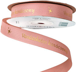 Valex Decor Varázslatos karácsony! " feliratos ripsz szalag 16mm x 20m - Púder rózsaszín (MG16-32)